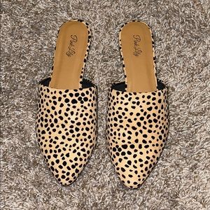 Leopard print mules!